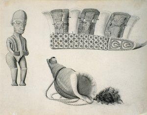 Artefacten van de Marquesas Eilanden door Leon Duchamp